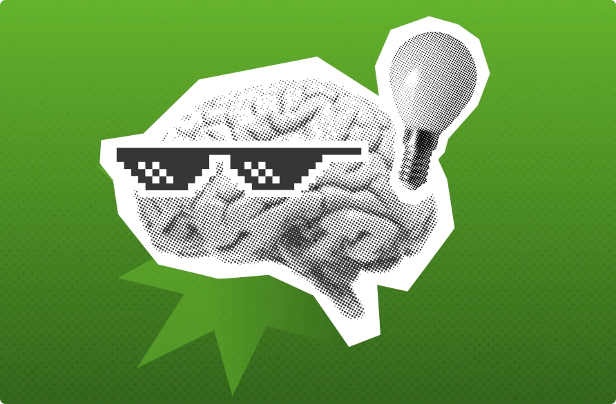 Nethinks_Lösungen_Standortvernetzung | NETHINKS GmbH | NETHINKS GmbH Gehirn mit Sonnenbrille und Glühbirne